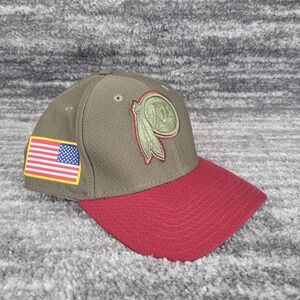 New Era Washington Redskins Salute To Service 39THIRTY Hat Small Med Olive Red